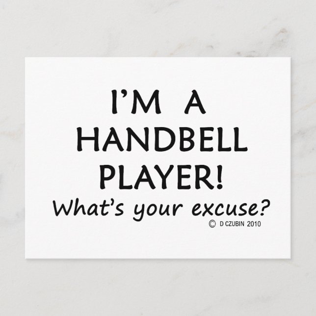 Ursäkta handklocksspelaren vykort (Framsida)