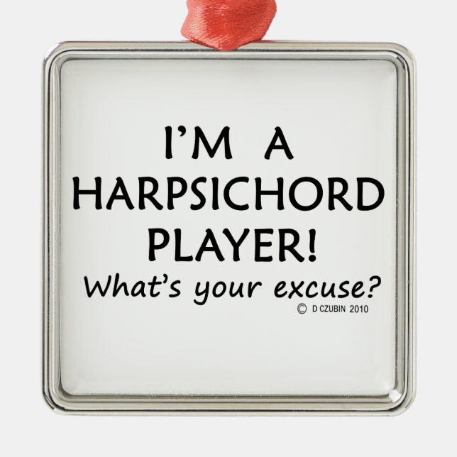 Ursäkta Harpsichord Player Julgransprydnad Metall (Framsidan)