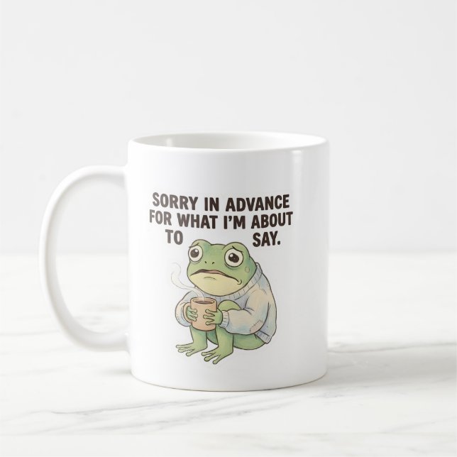 Ursäkta i förväg Groda Kaffe Mugg (Vänster)