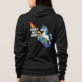 Ursäkta inte Enhörning Vuxen Dragkedja T Shirt