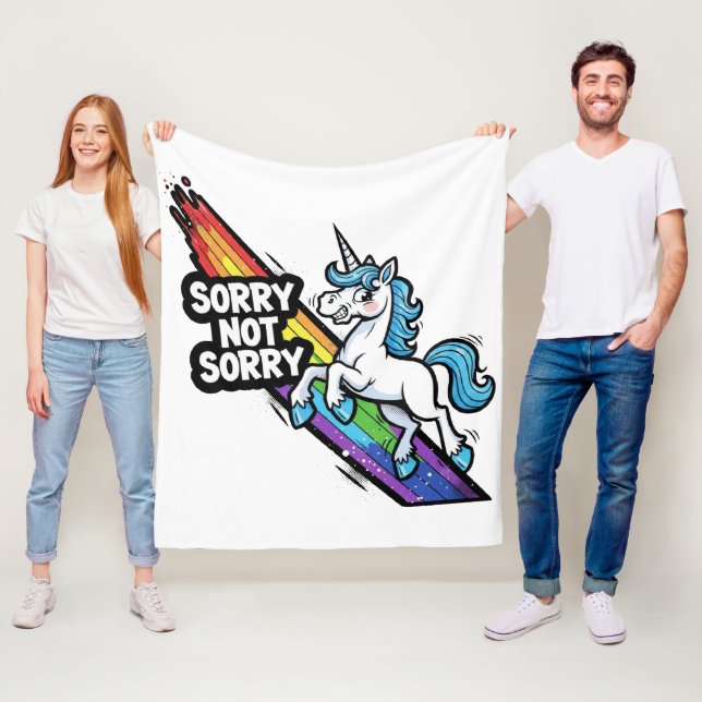 Ursäkta Inte Ursäkta Enhörning Fleecefilt (På plats)