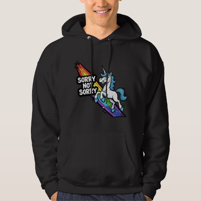 Ursäkta inte Ursäkta Enhörning Vuxen Tröja Hoodie (Framsida)