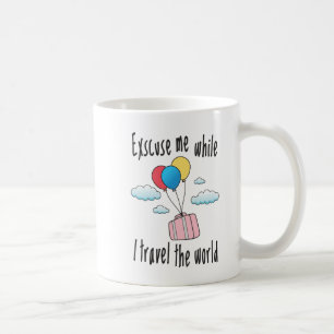 Ursäkta medan jag reser i världen kaffemugg