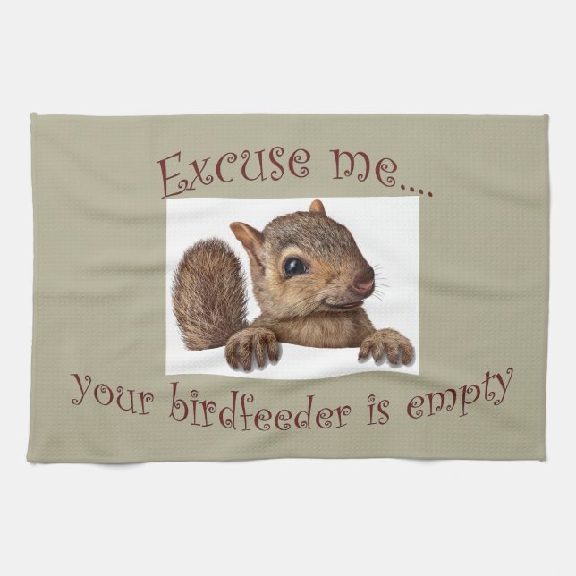 Ursäkta mig...din fågelmatare är tom handduk kökshandduk (Horisontell)