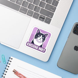 Ursäkta mig? Katt Meme – Sassy Rolig Katt Illustra Klistermärken