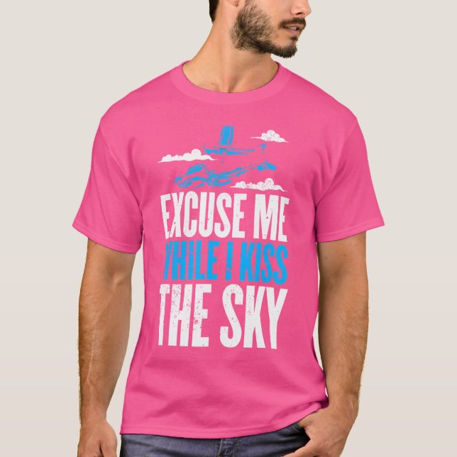 Ursäkta mig medan jag kissar Himmel för en Skydive T Shirt (Framsida)