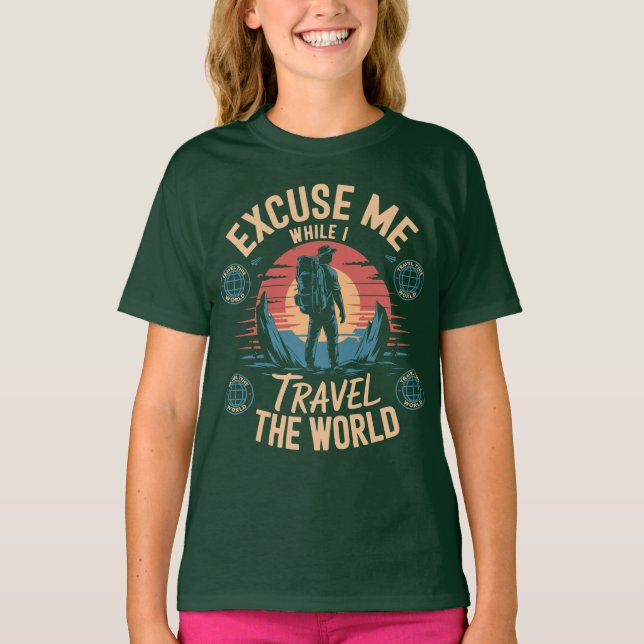 Ursäkta Mig Medan Jag Reser Jorden Runt Rolig Turi T Shirt (Framsida)