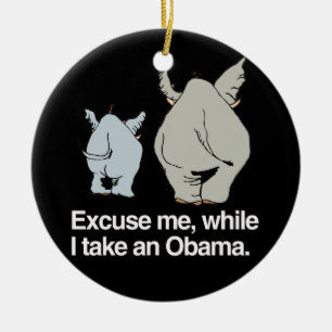 Ursäkta mig stunder som jag tar en Obama - .png Julgransprydnad Keramik