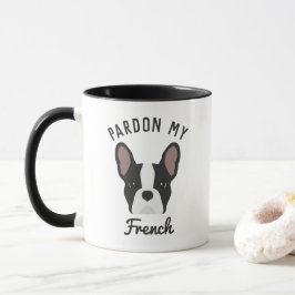 Ursäkta min Fransk Black and White Fransk Bulldog Mugg