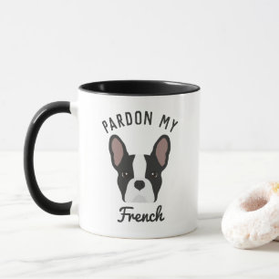 Ursäkta min Fransk Black and White Fransk Bulldog Mugg