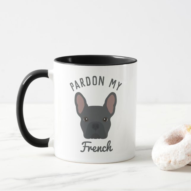 Ursäkta min Fransk Blue Fransk Bulldog Coffee Mugg (Med munk)