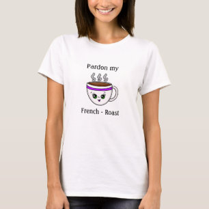 Ursäkta min Fransk Roast Kawaii Tecknad Coffee Kop T Shirt