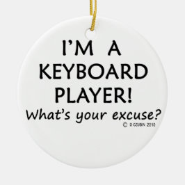 Ursäkta Tangentbord Player Julgransprydnad Keramik