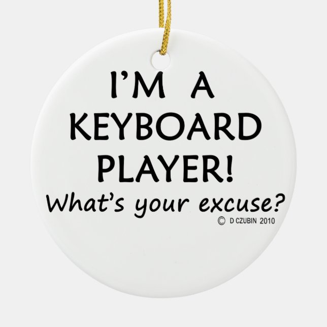 Ursäkta Tangentbord Player Julgransprydnad Keramik (Framsidan)