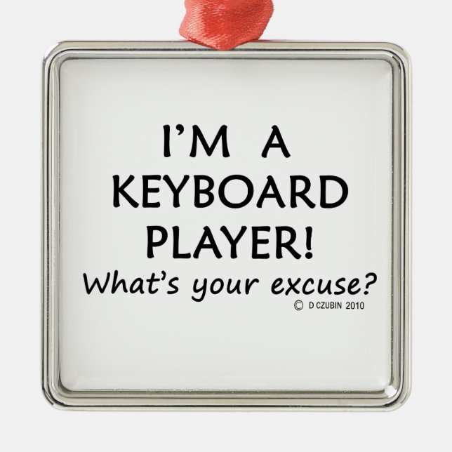 Ursäkta Tangentbord Player Julgransprydnad Metall (Framsidan)