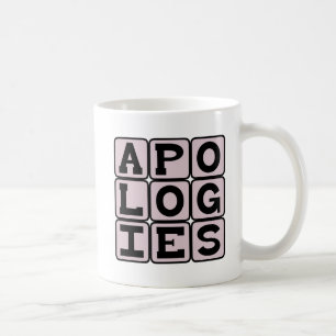 Ursäkter, jag är ledsen kaffemugg