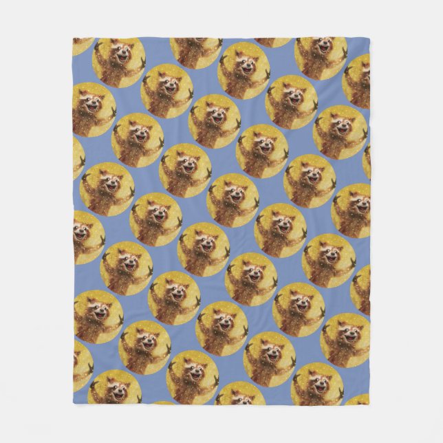 Ursinnigt lycklig som ska är snuggleds med fleecefilt (Framsidan)