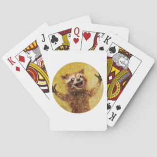 Ursinnigt lyckliga raccoonkort casinokort