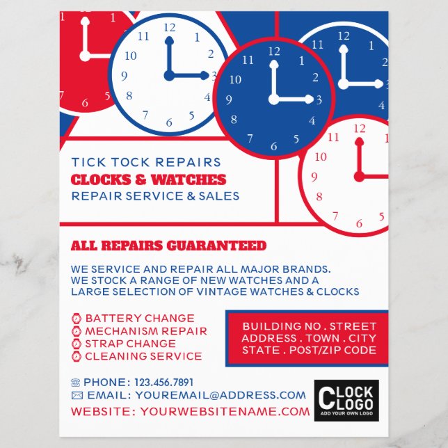 Urskivor, Horologist Reklam Reklamblad (Framsidan)