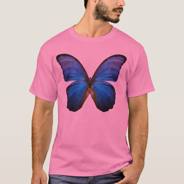 Ursnygg blåttMorpho fjäril Tee Shirt (Framsida)