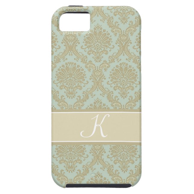 Ursnygg damastast monogramdesign Case-Mate iPhone skal (Baksidan)