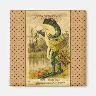 Ursnygg magnet för vintagegrodakonstverk