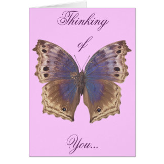 Ursnygg purpurfärgad fjäril hälsningskort