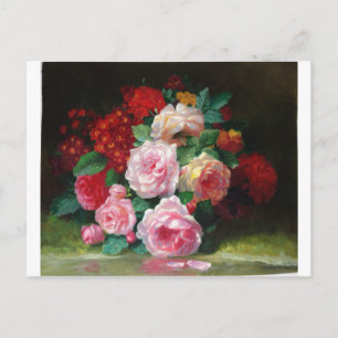 Ursnygg vintageblomma vykort