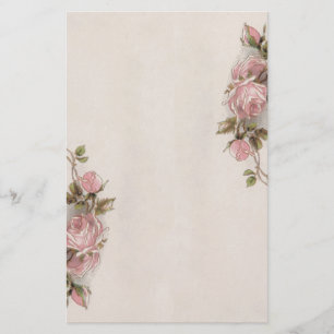 Ursnygg vintagerosa rosbrevpapper brevpapper