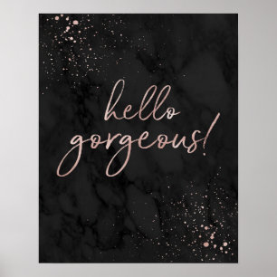 Ursnygga hejer! Rosa guld och svart Poster