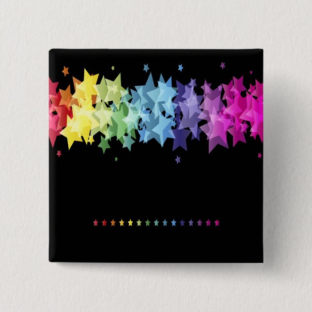 Ursnygga och färgrika stjärnor knapp (Framsida)