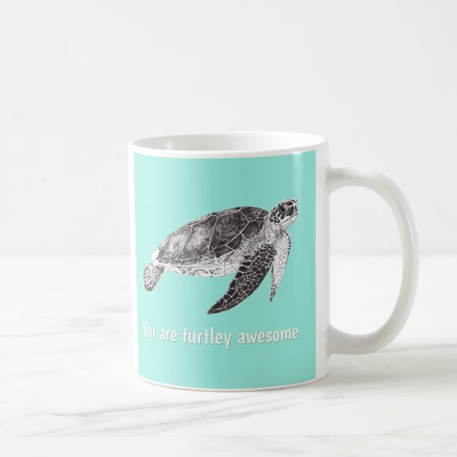 Ursnyggt "är du Turtley den enorma" Kaffemugg (Höger)