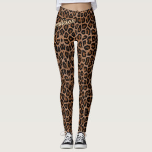 Ursnyggt djurt mönster för moderiktig katt för leggings