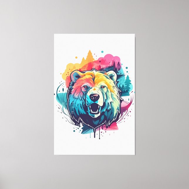 Urso vibrante canvastryck (Framsida)