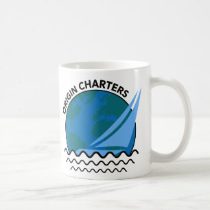 "Ursprung Charters" Segelbåt Logotyp / Slogan Clas Kaffemugg
