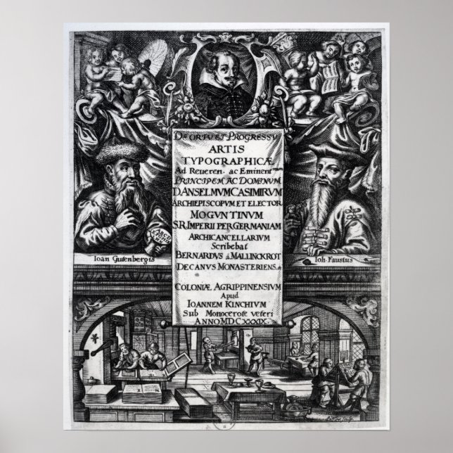 "Ursprung och Typografis historia" Poster (Framsidan)