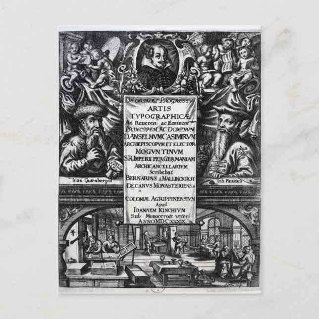 "Ursprung och Typografis historia" Vykort (Framsida)