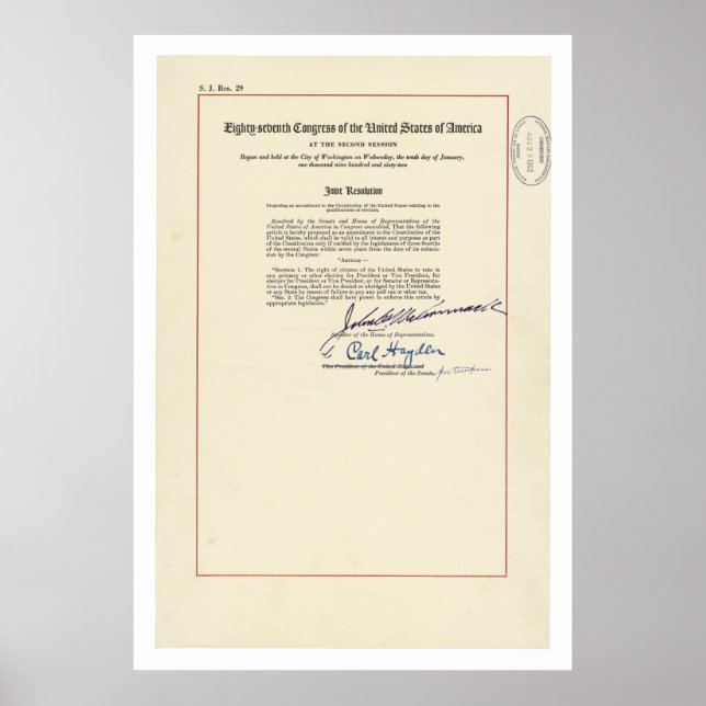 URSPRUNGLIG 24:e ändring av Förenta staternas kons Poster (Framsidan)