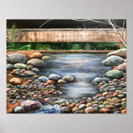 Ursprunglig akryl liggande målning/ brook poster