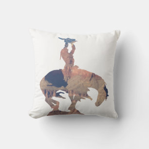 Ursprunglig amerikan med Buffalo Skull Kudde