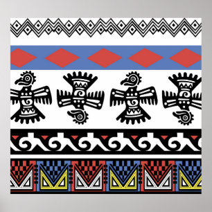 Ursprunglig amerikansk etnisk illustration poster
