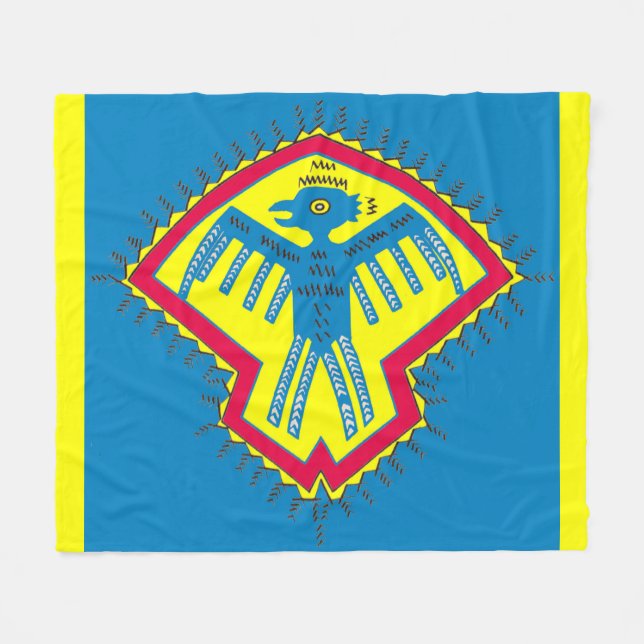 Ursprunglig amerikansk fågelsymbol fleecefilt (Framsidan (Horisontell))