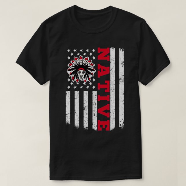 Ursprunglig amerikansk Flagga för inhemska amerika T Shirt (Design framsida)