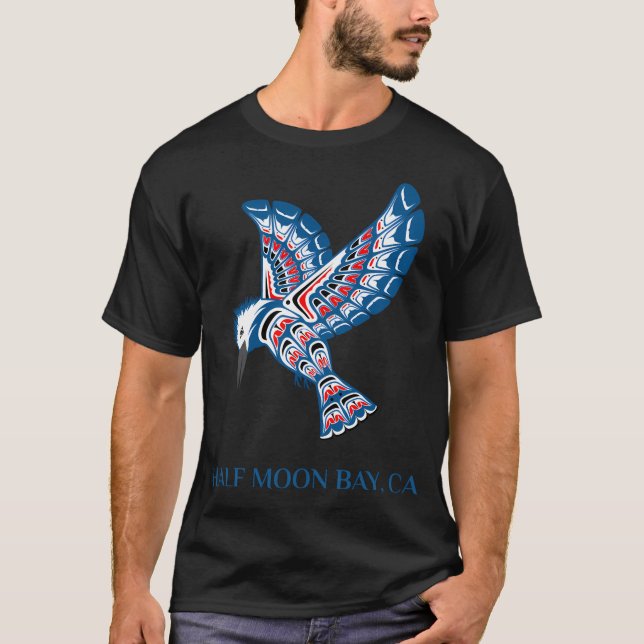 Ursprunglig amerikansk halv Måne Bay Kingfisher Bi T Shirt (Framsida)