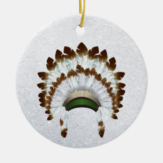 Ursprunglig amerikansk headdress-ornament julgransprydnad keramik