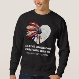 Ursprunglig amerikansk kulturarvsmånad Headdress V Lång Ärmad Tröja