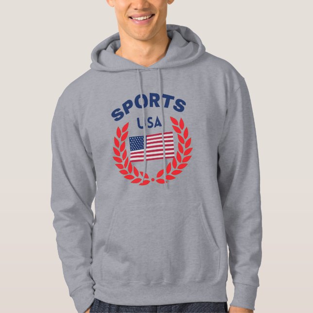 Ursprunglig amerikansk sport USA flagga Hoodie (Framsida)