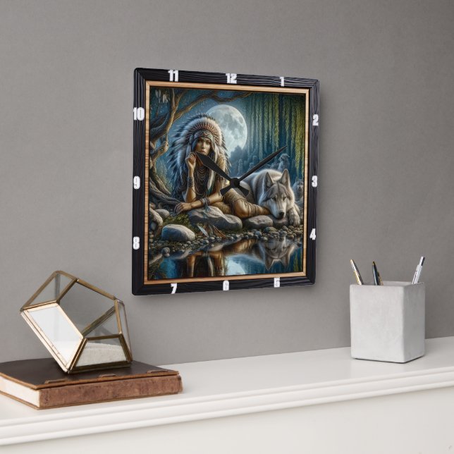 Ursprunglig anda: Flostream Golden Light Fyrkantig Klocka (Kontor)