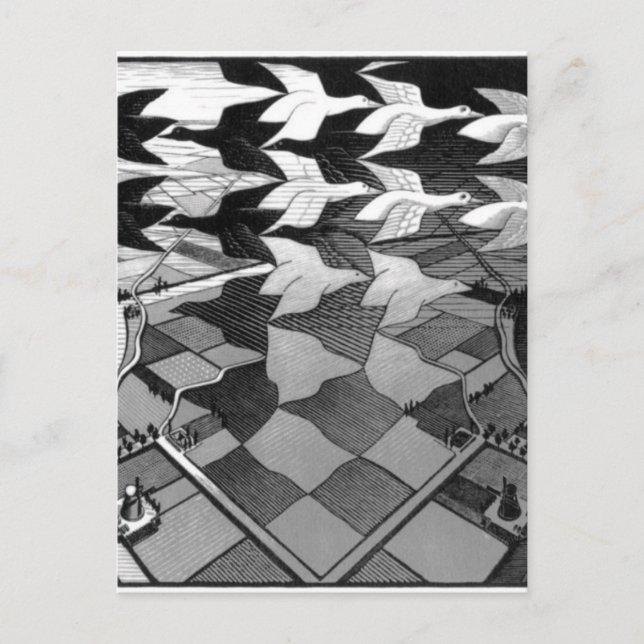 Ursprunglig berömd rita "dag och natt" vykort (Framsida)