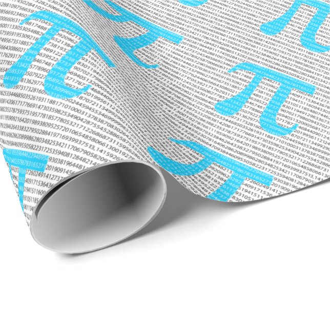 Ursprunglig blå siffer pi-dag matematisk symbol presentpapper (Rullad Hörn)